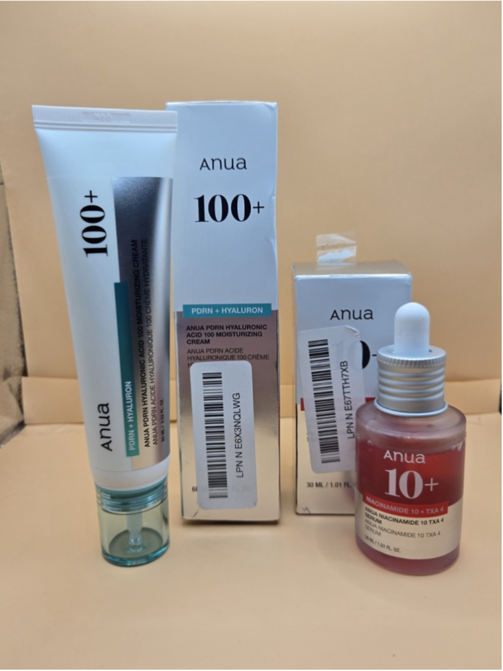 Anua K-Beauty Skincare Set Niacinamide 10% TXA 4% Serum + PDRN Hyaluronic Cream